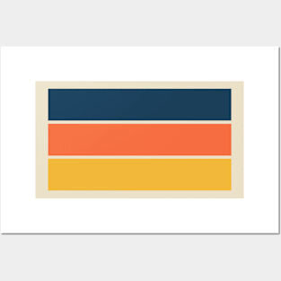 Blue Orang Yellow Stripes Posters and Art